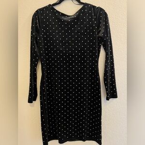 *NWT* H&M Velvet-like Rhinestone Studded Dress, Size Medium